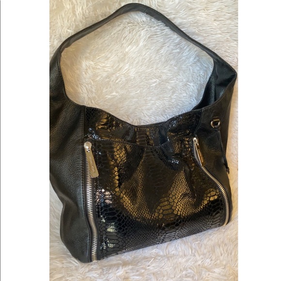 Michael Kors Handbags - Michael Kors Black Snakeskin Tonne Hobo